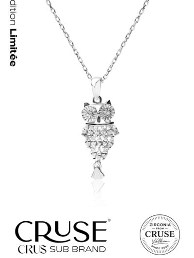 pavé taşlı baykuş kolye | Cruse