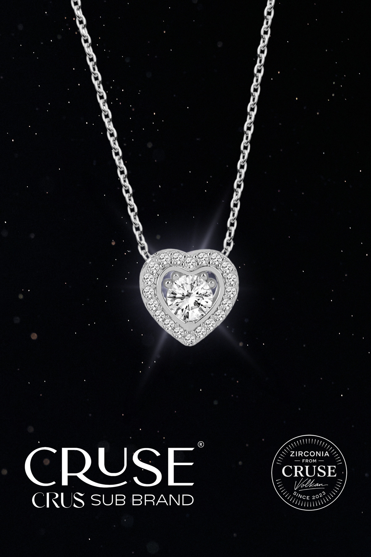 büyülü kalp tektaş kolye | Cruse