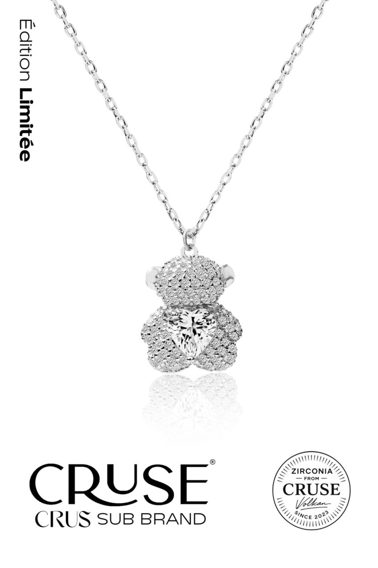 kalp taşlı teddy ayıcık kolye | Cruse