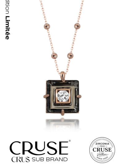 éclat noir kare zircon crystal kolye | Cruse
