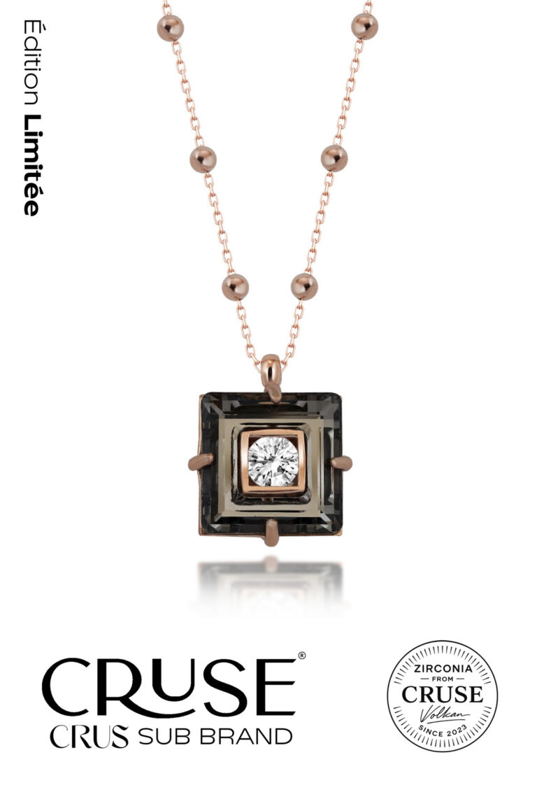 éclat noir kare zircon crystal kolye | Cruse