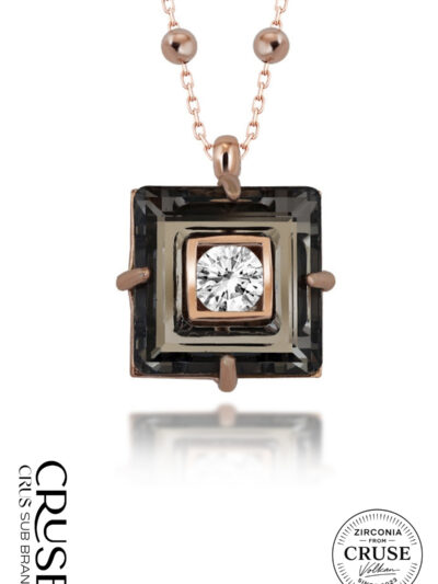 éclat noir kare zircon crystal kolye | Cruse