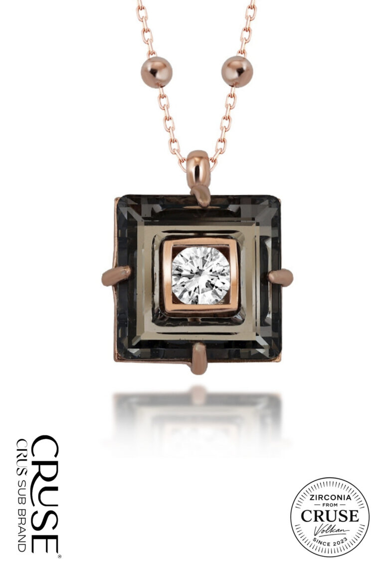 éclat noir kare zircon crystal kolye | Cruse