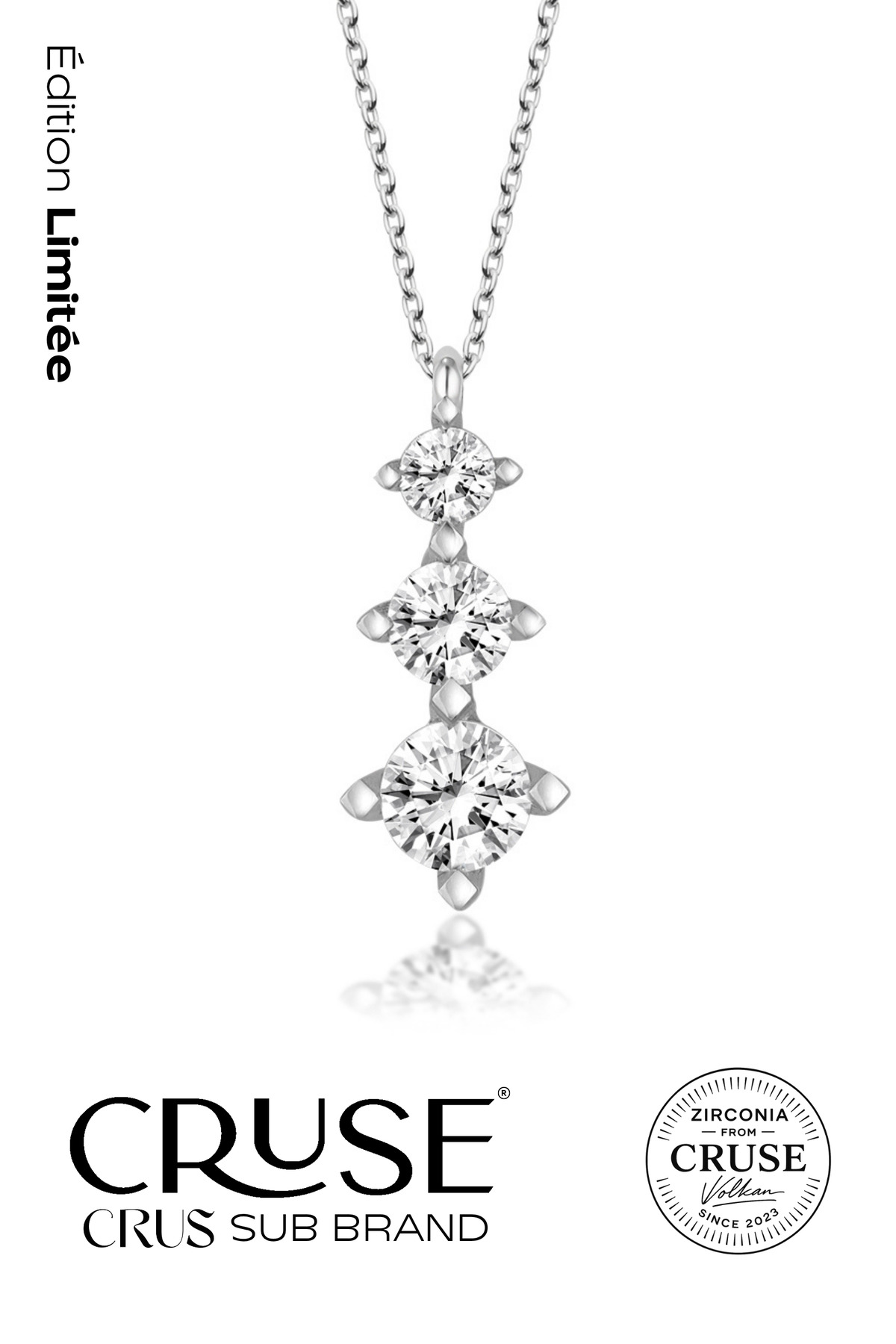 cascade de lumière üç taş kolye édition limitée | Cruse
