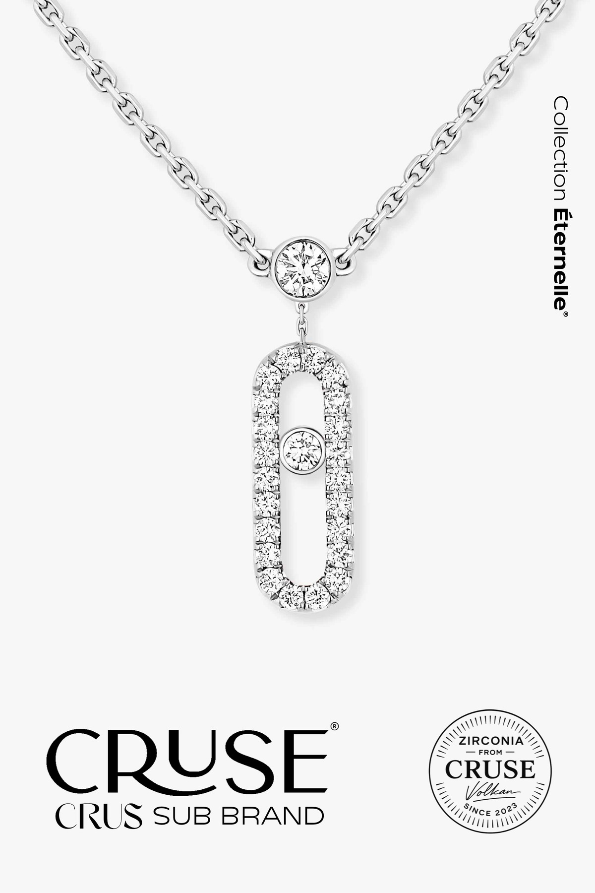 éternelle élégance mini hareketli taşlı kolye | Cruse