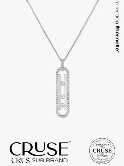 éternelle trinité élégante hareketli taşlı kolye | Cruse