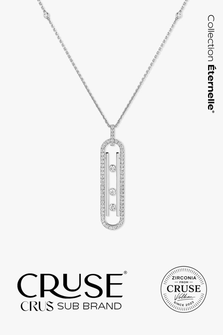 éternelle trinité élégante hareketli taşlı kolye | Cruse