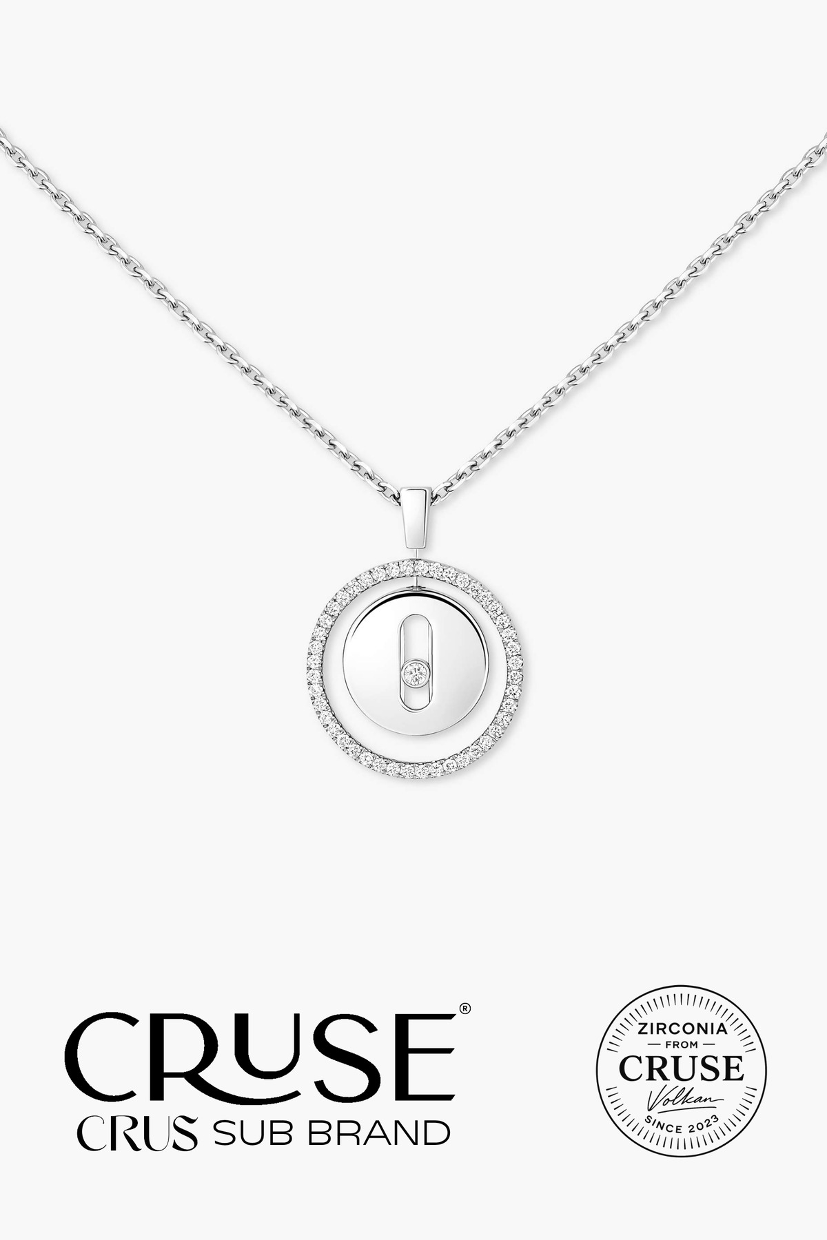 éternelle cercle divin hareketli taşlı kolye | Cruse
