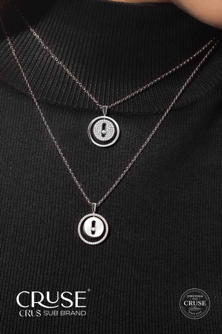 éternelle cercle divin hareketli taşlı kolye | Cruse