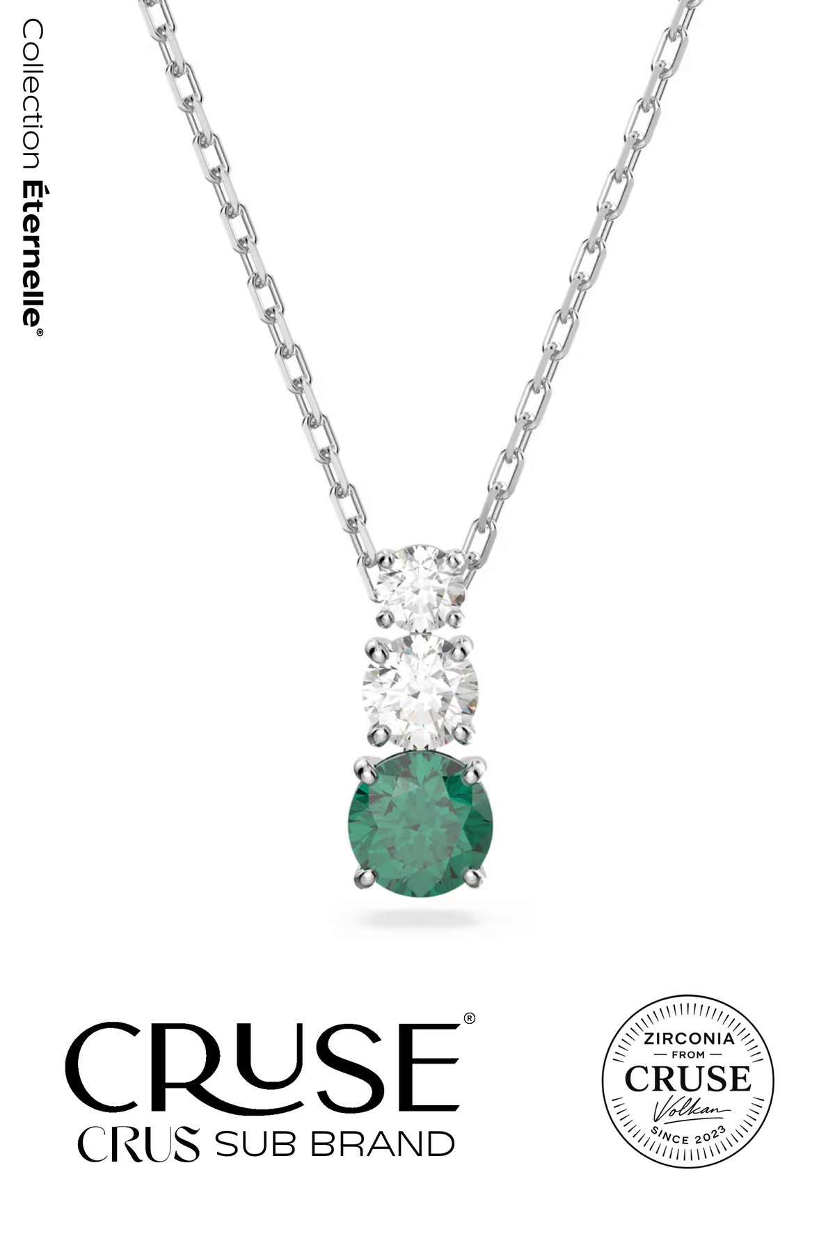 üçtaş yeşil taşlı kolye | Cruse