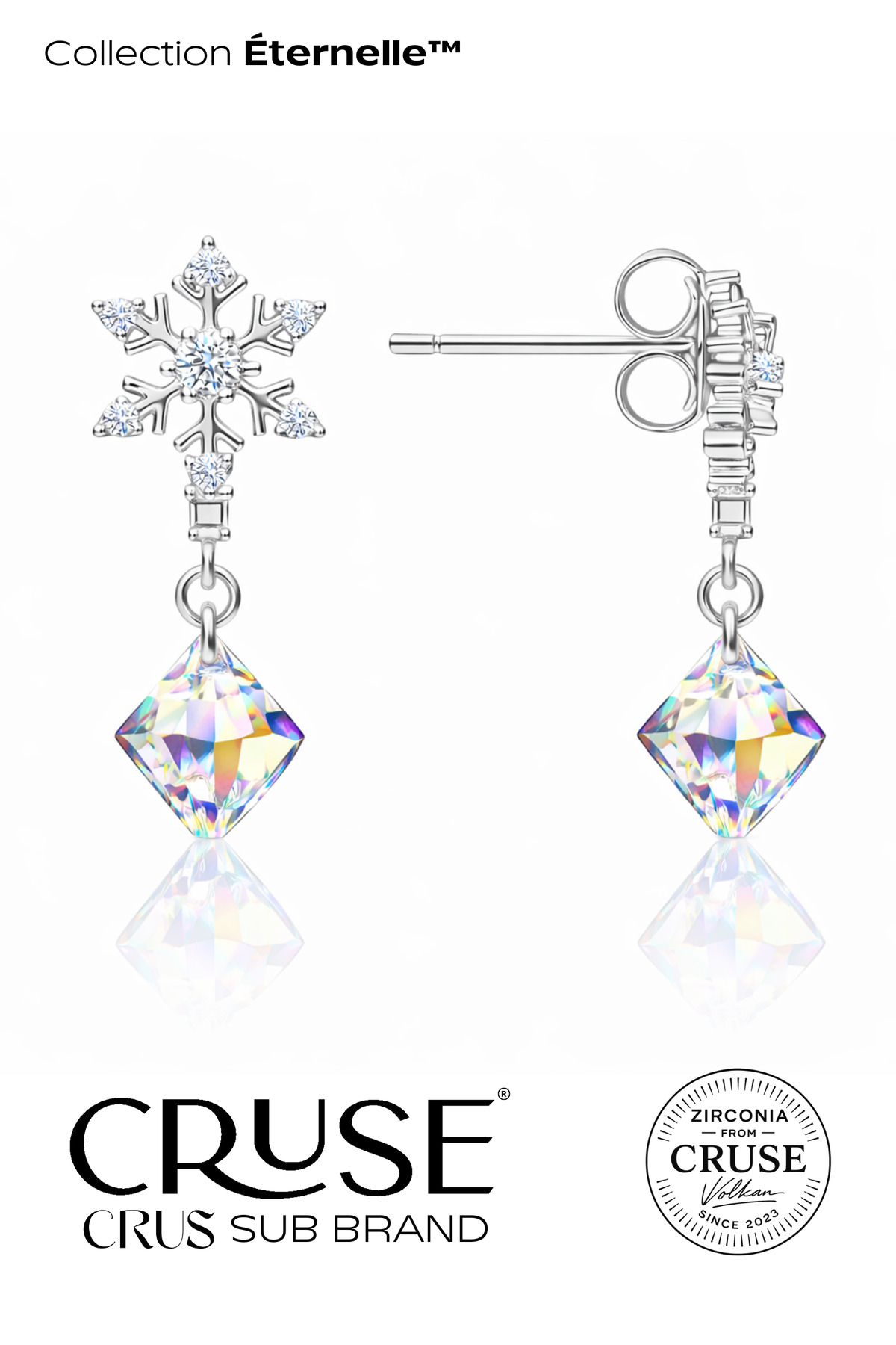 éternelle kar tanesi crystal taşlı sallantılı küpe | Cruse