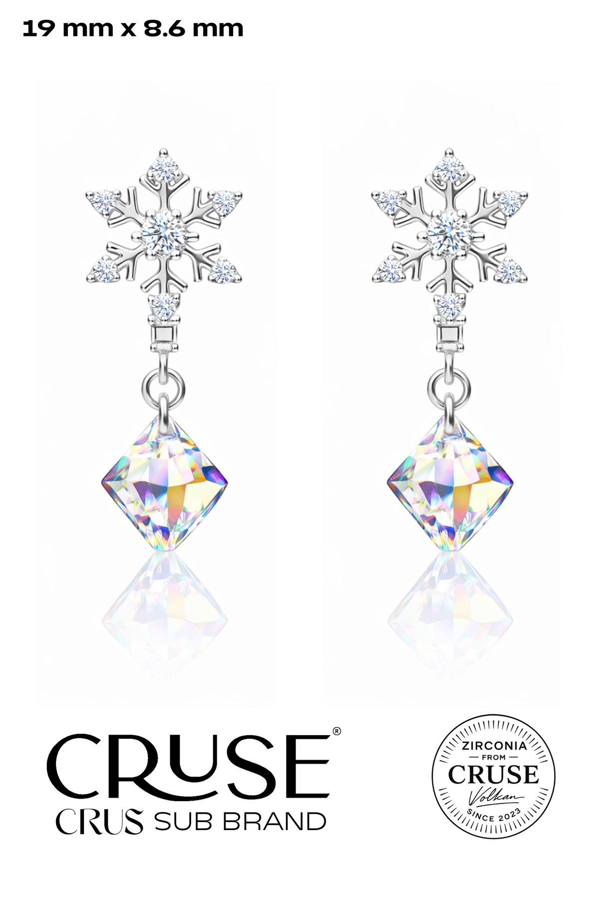 éternelle kar tanesi crystal taşlı sallantılı küpe | Cruse