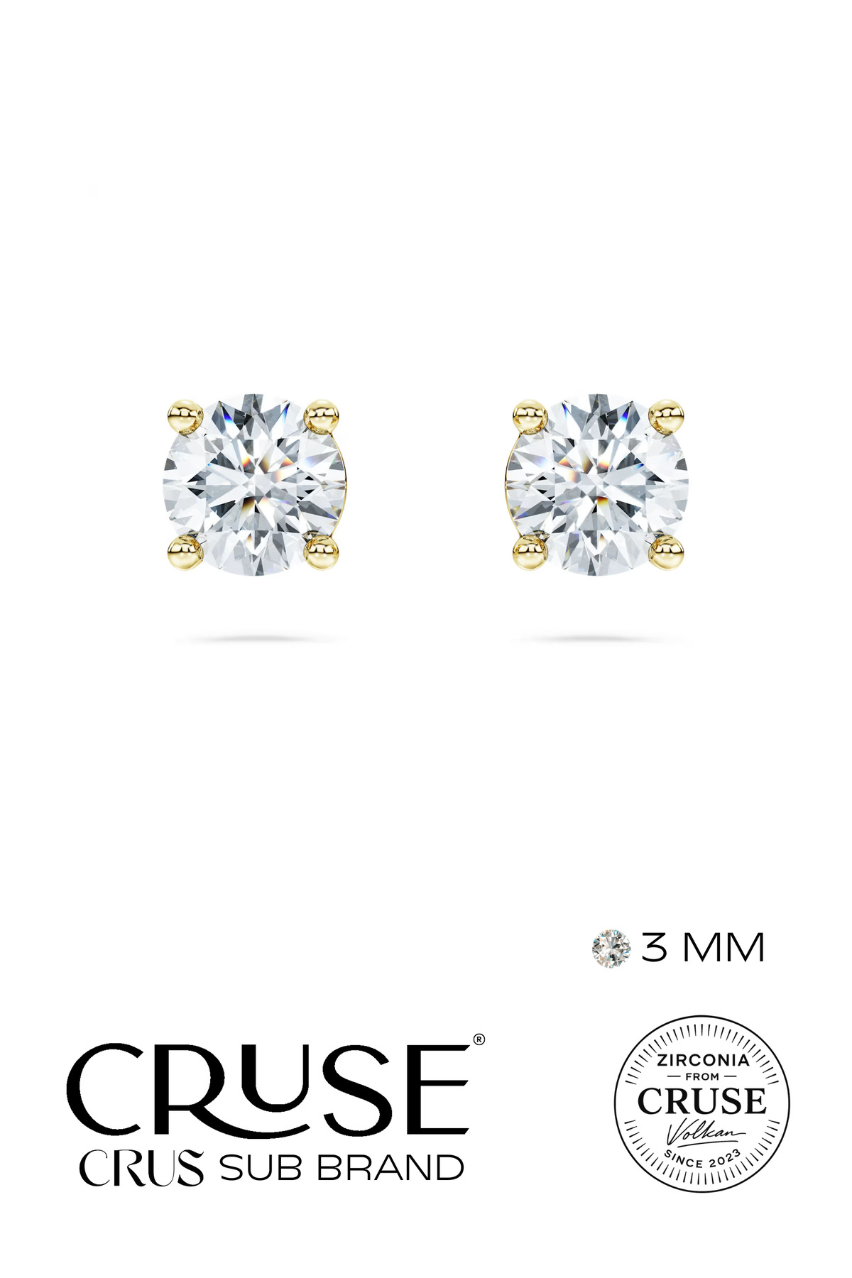 3 mm tektaş küpe | Cruse