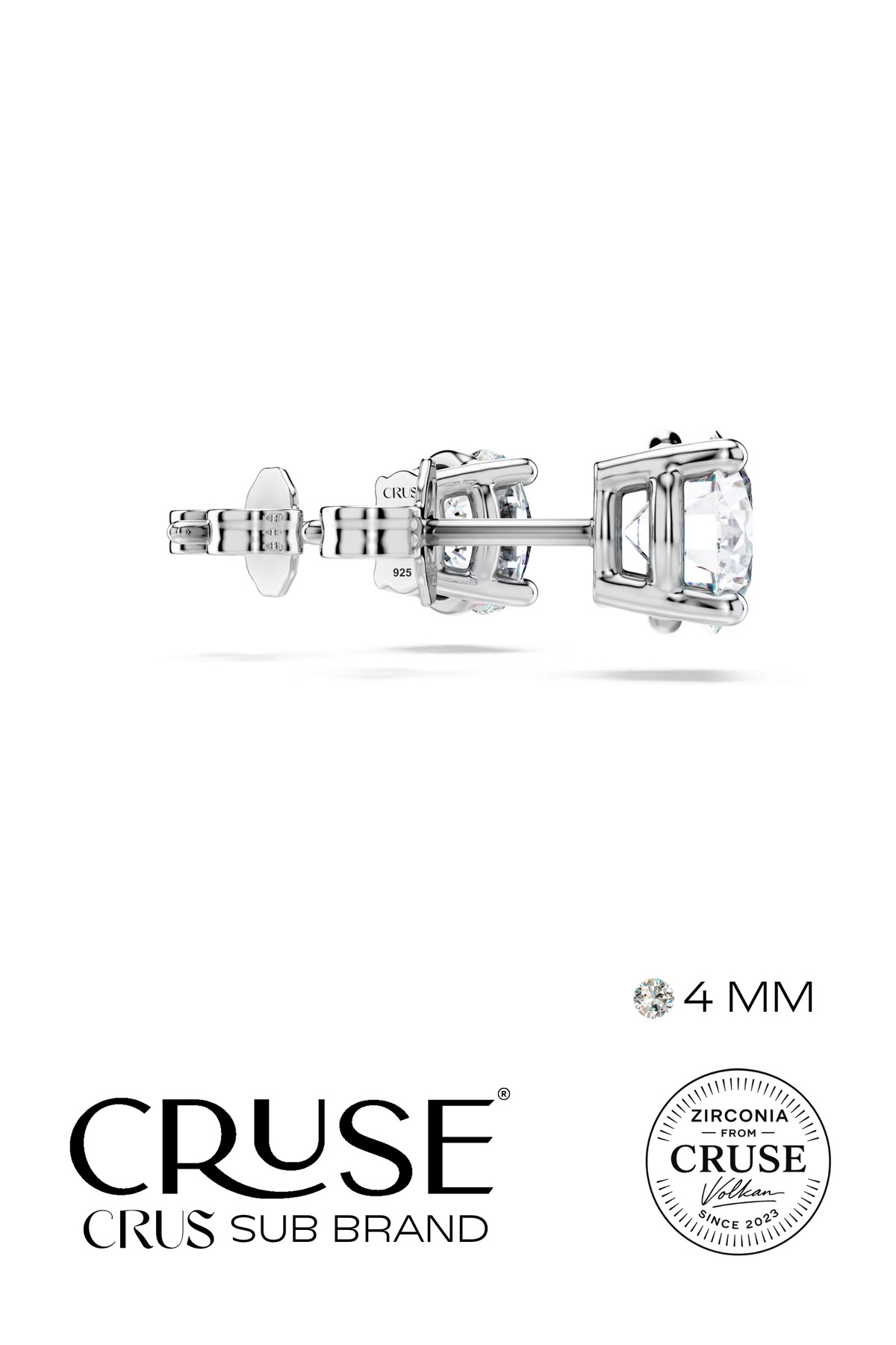 4 mm tektaş küpe | Cruse