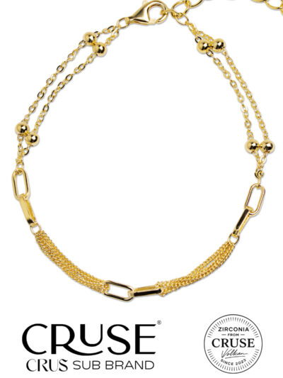 modern örme paperclip bileklik 14k sarı altın kaplama | Cruse