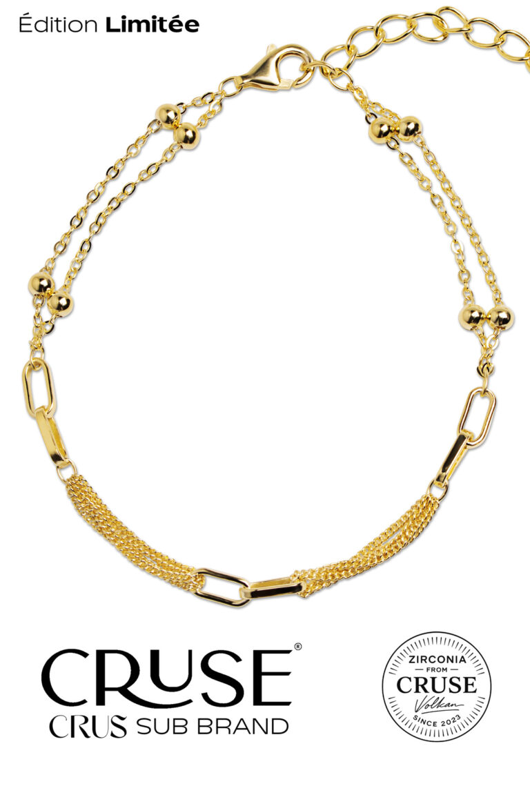 modern örme paperclip bileklik 14k sarı altın kaplama | Cruse