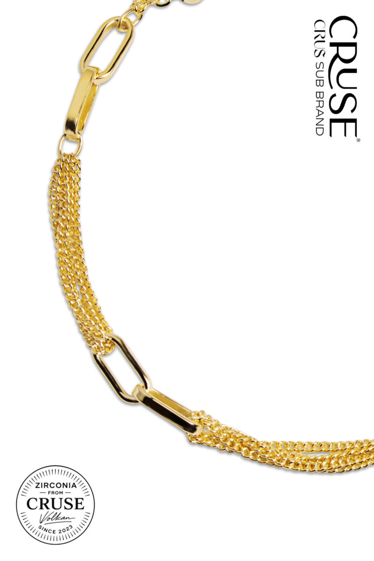 modern örme paperclip bileklik 14k sarı altın kaplama | Cruse