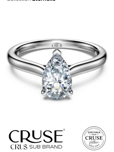 925 gümüş 1.2 ct damla tektaş yüzük | Cruse