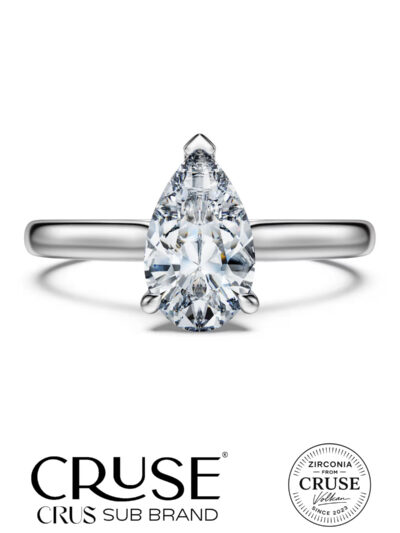 925 gümüş 1.2 ct damla tektaş yüzük | Cruse