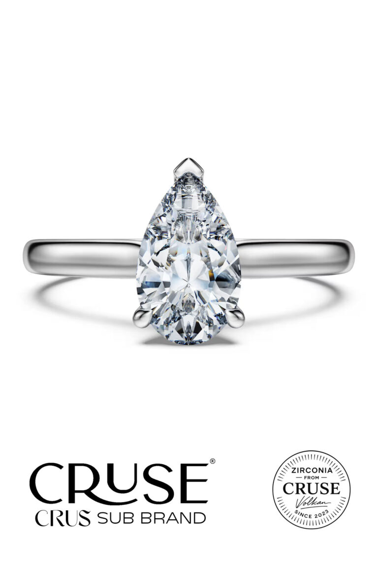 925 gümüş 1.2 ct damla tektaş yüzük | Cruse