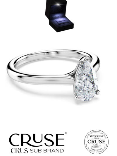 925 gümüş 1.2 ct damla tektaş yüzük | Cruse